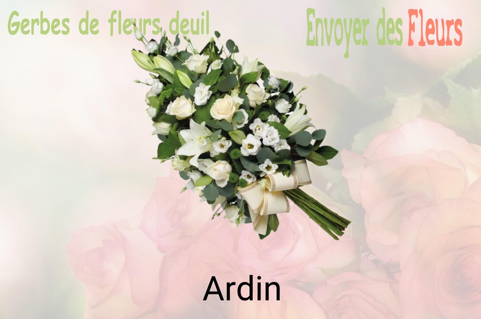 Gerbe de fleurs de deuil livrée à Ardin